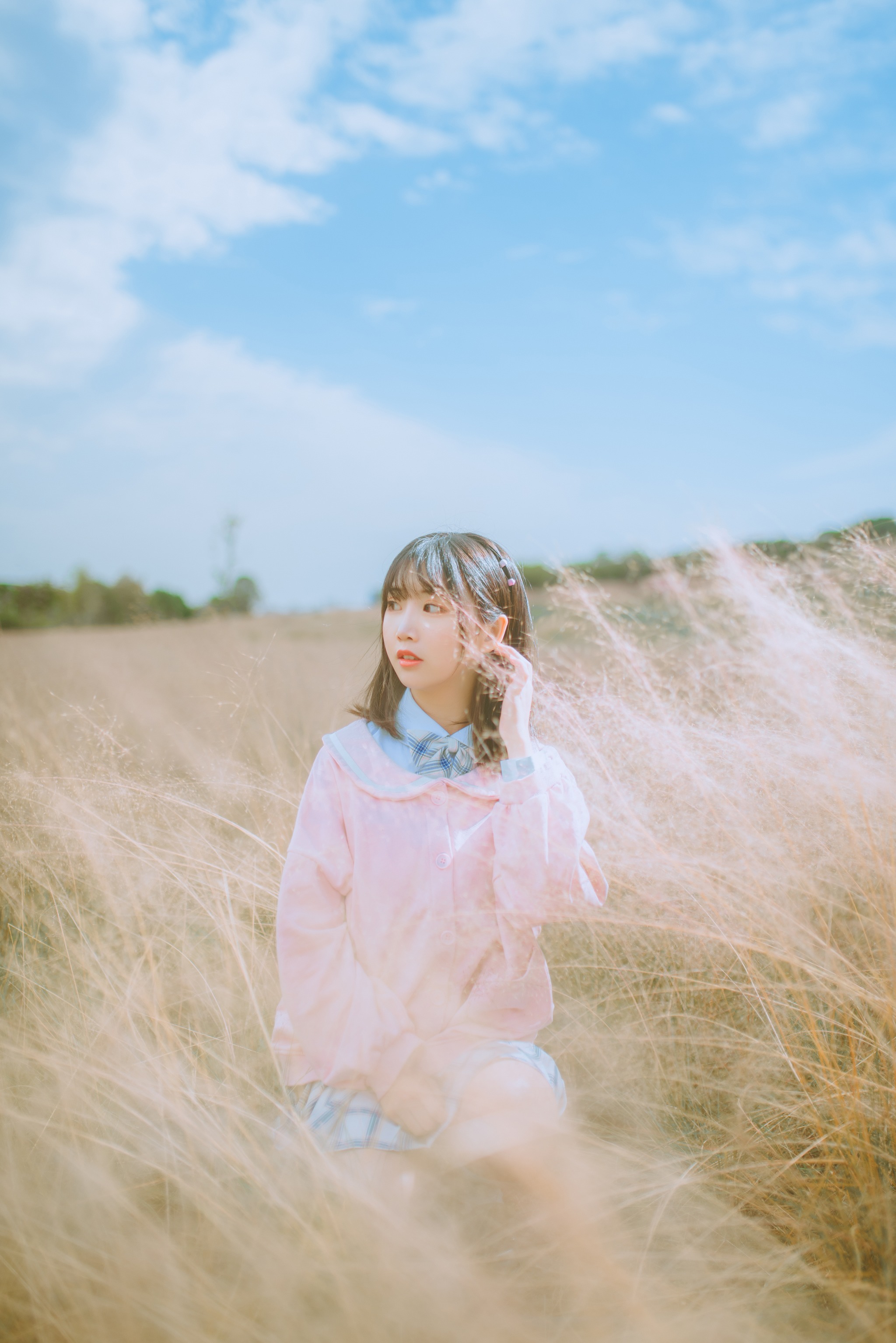 面饼仙儿 - NO.068 Coser面饼仙儿 粉黛草JK [19P]-XikXak